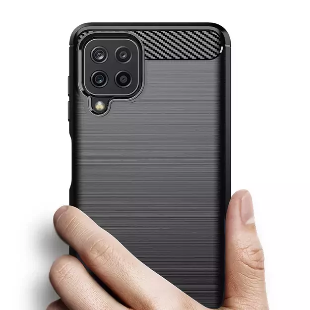 Carbon Case Flexible Cover TPU Case for Samsung Galaxy A22 4G black 13