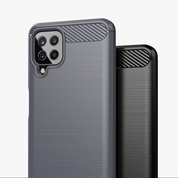 Carbon Case Flexible Cover TPU Case for Samsung Galaxy A22 4G black 5