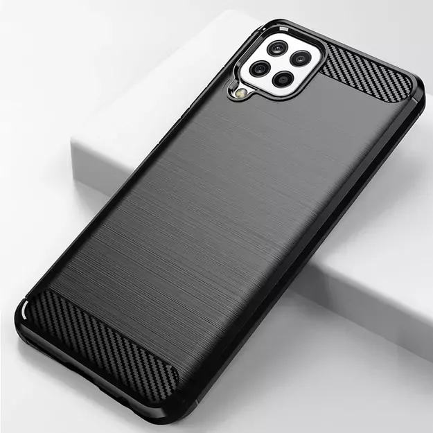 Carbon Case Flexible Cover TPU Case for Samsung Galaxy A22 4G black 11