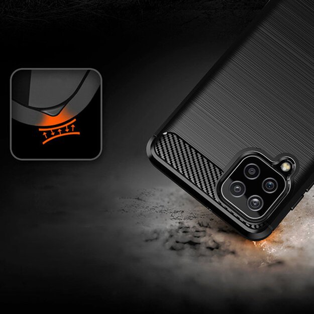 Carbon Case Flexible Cover TPU Case for Samsung Galaxy A22 4G black 7