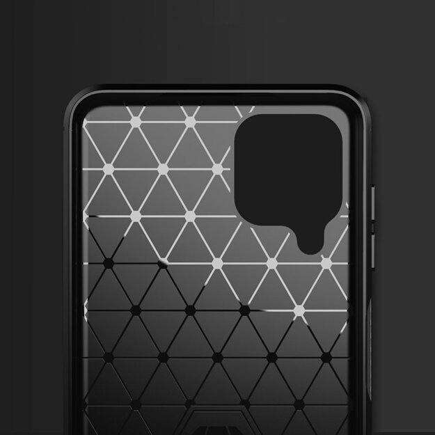 Carbon Case Flexible Cover TPU Case for Samsung Galaxy A22 4G black 6