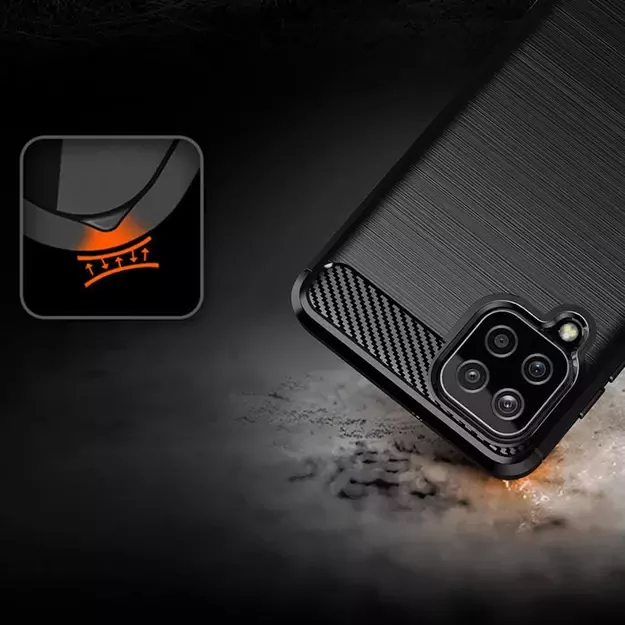 Carbon Case Flexible Cover TPU Case for Samsung Galaxy A22 4G black 18