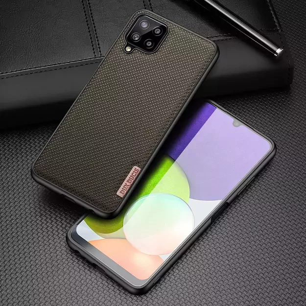Dux Ducis Fino case covered with nylon material for Samsung Galaxy A22 4G green 1