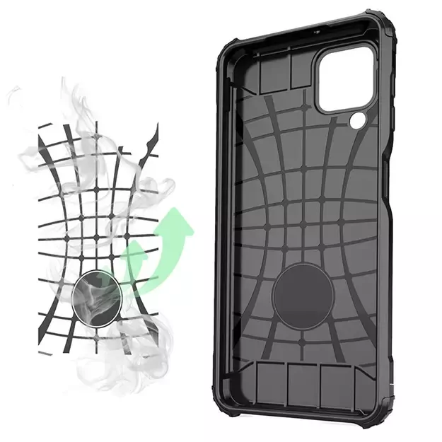 Hybrid Armor Case Tough Rugged Cover for Samsung Galaxy A22 4G golden 12