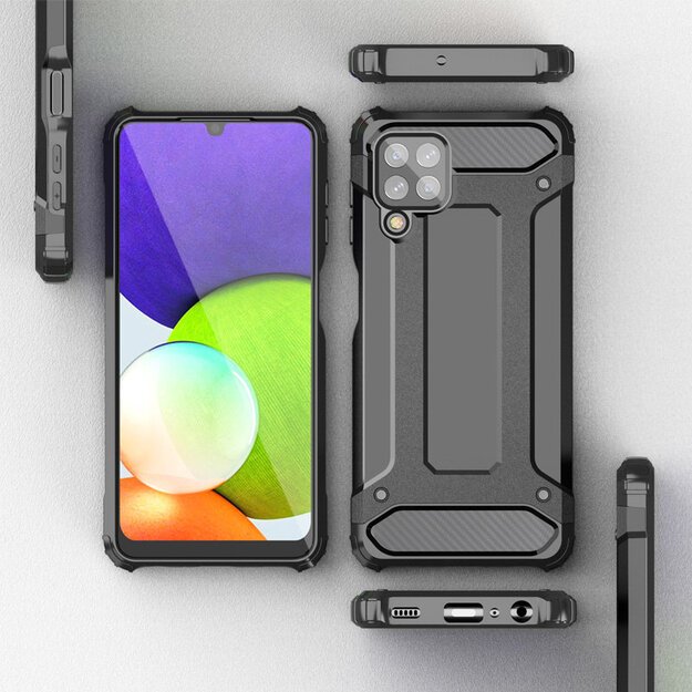 Hybrid Armor Case Tough Rugged Cover for Samsung Galaxy A22 4G golden 1