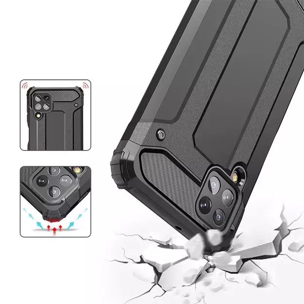 Hybrid Armor Case Tough Rugged Cover for Samsung Galaxy A22 4G golden 9