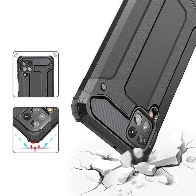 Hybrid Armor Case Tough Rugged Cover for Samsung Galaxy A22 4G golden 2