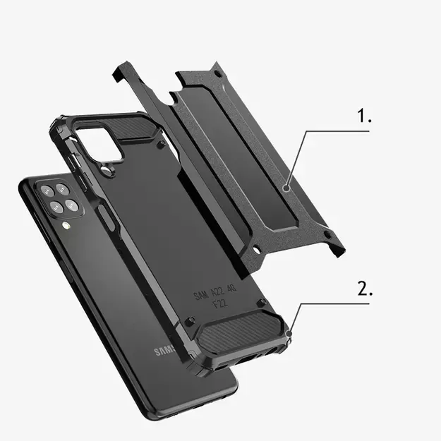 Hybrid Armor Case Tough Rugged Cover for Samsung Galaxy A22 4G golden 10