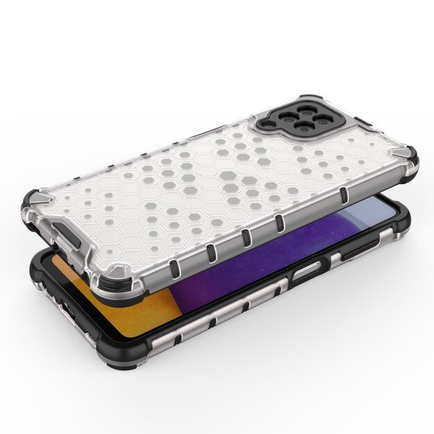 Honeycomb Case armor cover with TPU Bumper for Samsung Galaxy A22 4G transparent 16