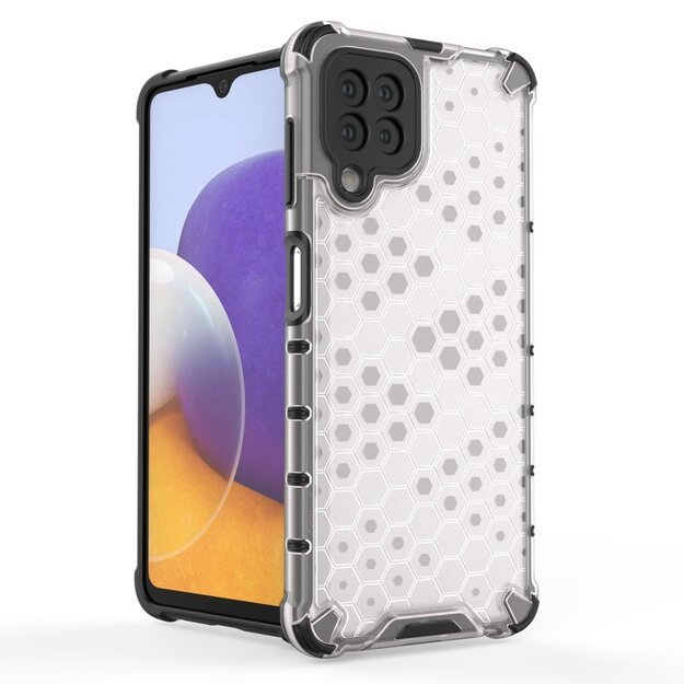 Honeycomb Case armor cover with TPU Bumper for Samsung Galaxy A22 4G transparent 15