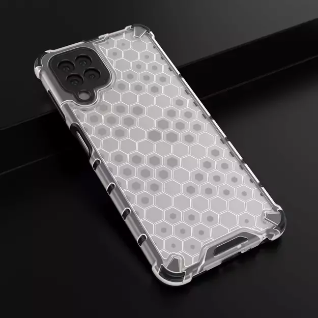 Honeycomb Case armor cover with TPU Bumper for Samsung Galaxy A22 4G transparent 13