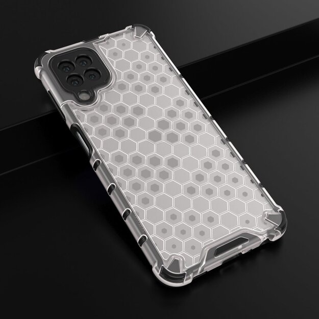 Honeycomb Case armor cover with TPU Bumper for Samsung Galaxy A22 4G transparent 26