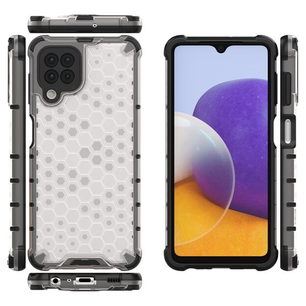 Honeycomb Case armor cover with TPU Bumper for Samsung Galaxy A22 4G transparent 14