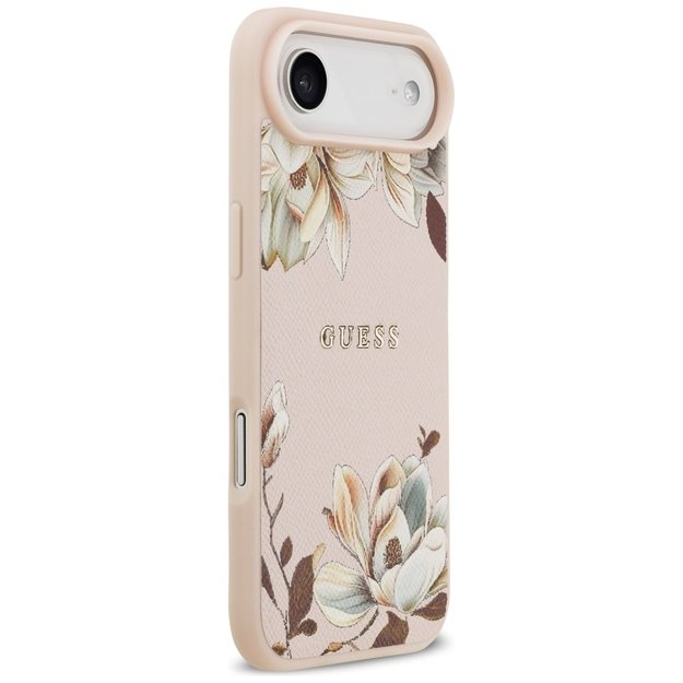 Guess Grained Flowers Classic Logo MagSafe iPhone Air Case - Pink 3