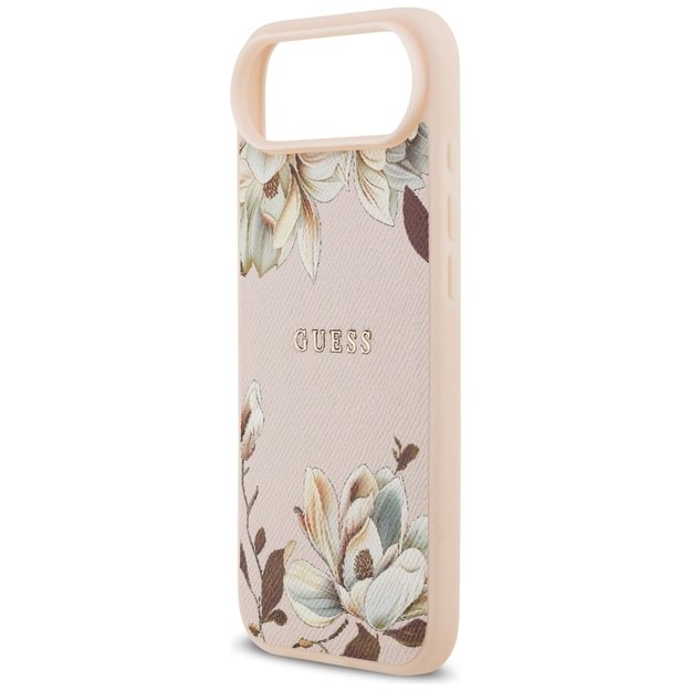 Guess Grained Flowers Classic Logo MagSafe iPhone Air Case - Pink 5