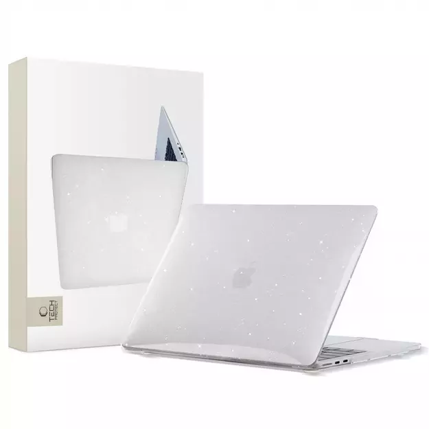 Tech-Protect SmartShell Case for MacBook Air 13&quot  M2 / M3 / 2022-2024 - Clear-Glitter