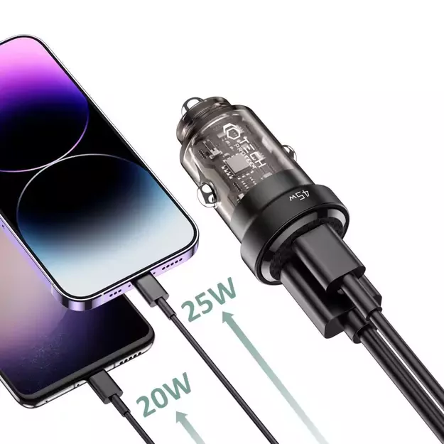 Tech-Protect CC45W Car Charger USB-C PD 45W / USB-A QC 3.0 - Black 8