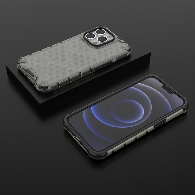 Honeycomb Case armor cover with TPU Bumper for iPhone 13 Pro black 25