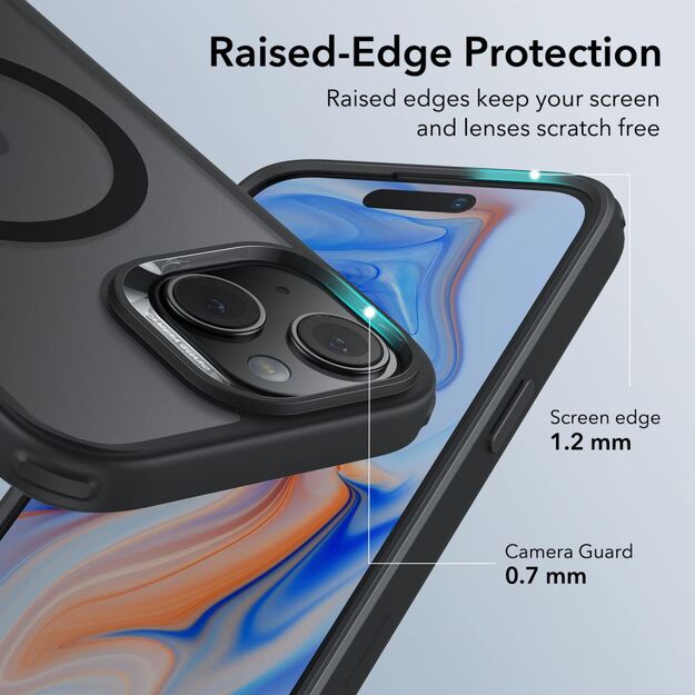 ESR Classic Hybrid Halolock Case with MagSafe for iPhone 15 - Matte Black 9