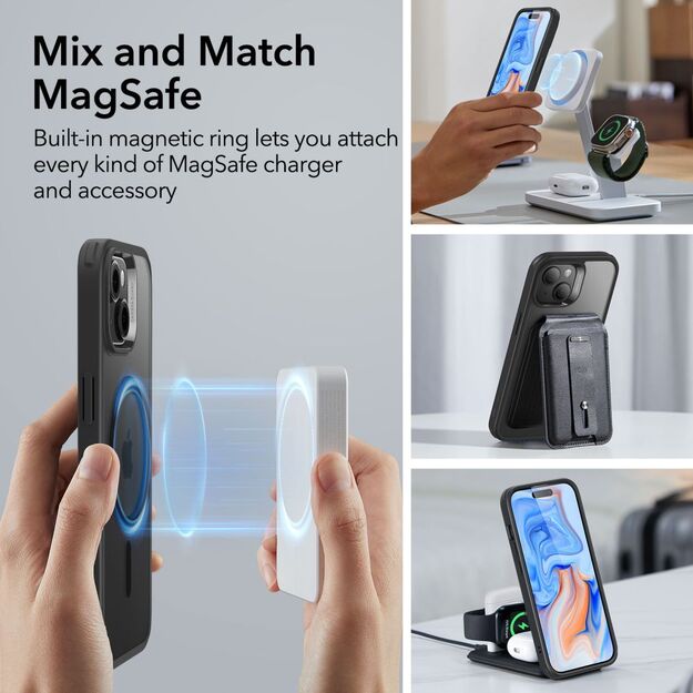 ESR Classic Hybrid Halolock Case with MagSafe for iPhone 15 - Matte Black 7