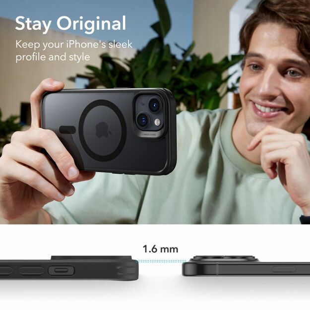 ESR Classic Hybrid Halolock Case with MagSafe for iPhone 15 - Matte Black 10