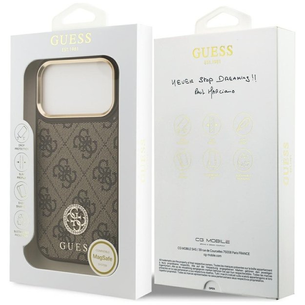 Guess 4G Strass Logo MagSafe case for iPhone 17 Pro - brown 7