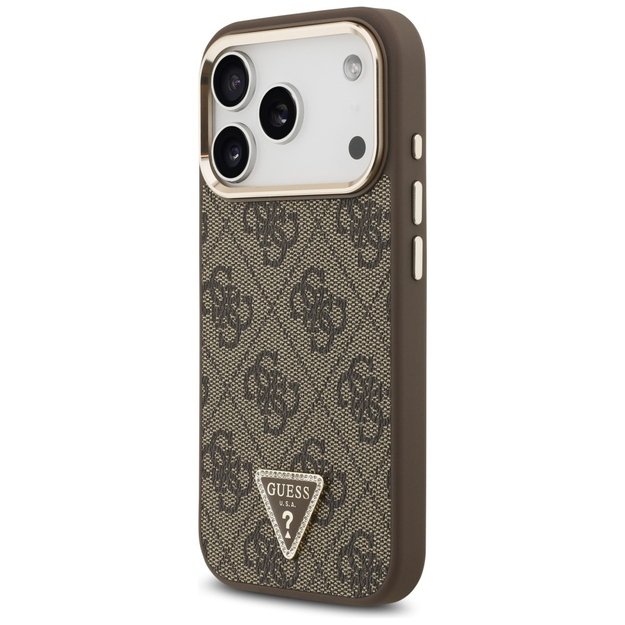 Guess 4G Triangle Logo MagSafe Case for iPhone 17 Pro - Brown and Gold 1