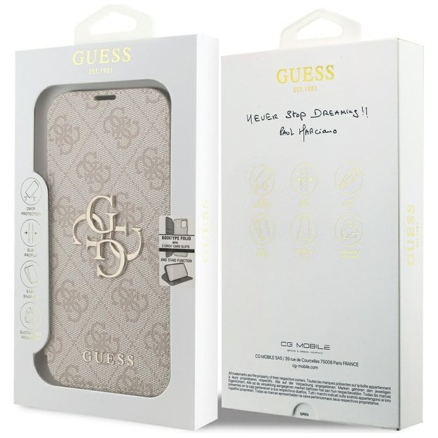 Guess Book 4G Metal Logo Case for iPhone 17 Pro - Pink 2