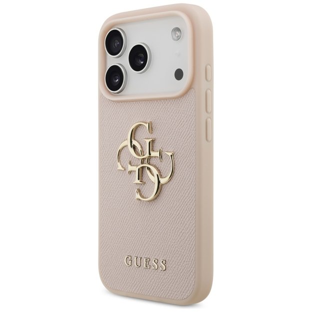 Guess Grained Big 4G &amp  Classic Logo iPhone 17 Pro Case - Pink 1