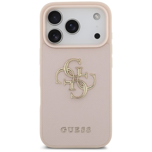 Guess Grained Big 4G &amp  Classic Logo iPhone 17 Pro Case - Pink 2