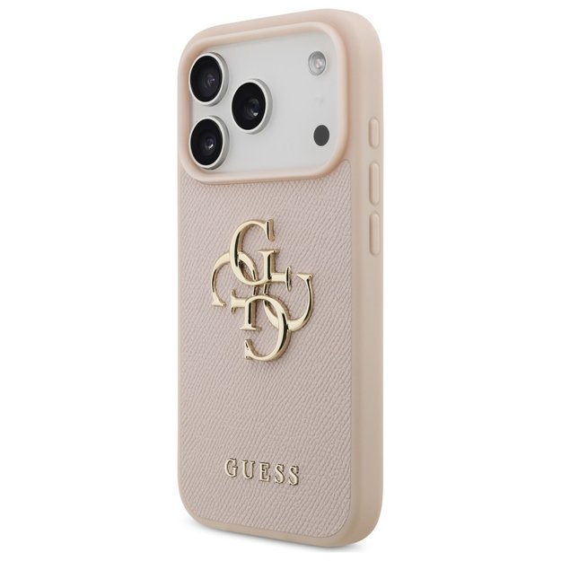 Guess Grained Big 4G &amp  Classic Logo iPhone 17 Pro Case - Pink 1