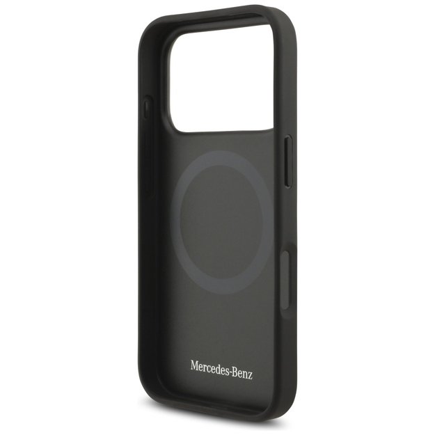 Mercedes Leather Large Laurel Leave MagSafe Case for iPhone 17 Pro - Black 2