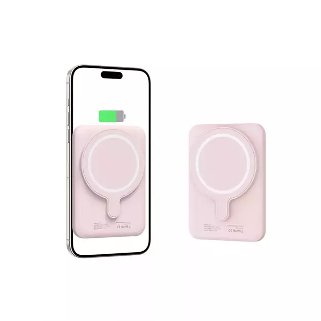Tech-Protect LifeMag PB10 Powerbank with MagSafe 5000mAh 15W USB-C port - pink + USB-C cable 11