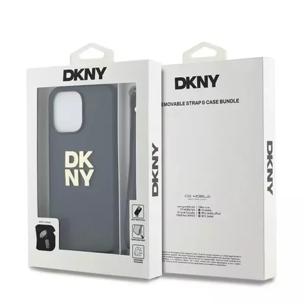 DKNY Wrist Strap Stock Logo case for iPhone 15 Pro Max - black 6