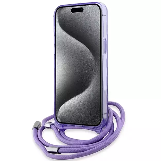 Karl Lagerfeld IML Crossbody Monogram Karl &amp  Choupette Head MagSafe case for iPhone 15 Pro - purple 3