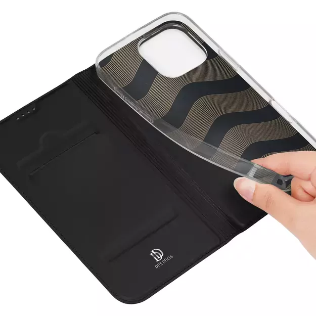 Dux Ducis Skin Pro iPhone 16 Pro Case with Flip and Card Slot - Black 21