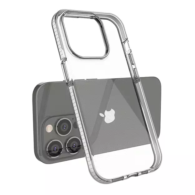 Spring Case case for iPhone 14 Pro silicone case with a frame light blue 5