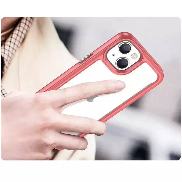 Outer Space Case iPhone 14 Plus hard cover with a gel frame red 11