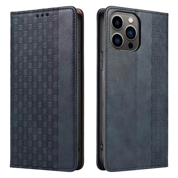 Magnet Strap Case iPhone 14 Pro Flip Wallet Mini Lanyard Stand Blue 18
