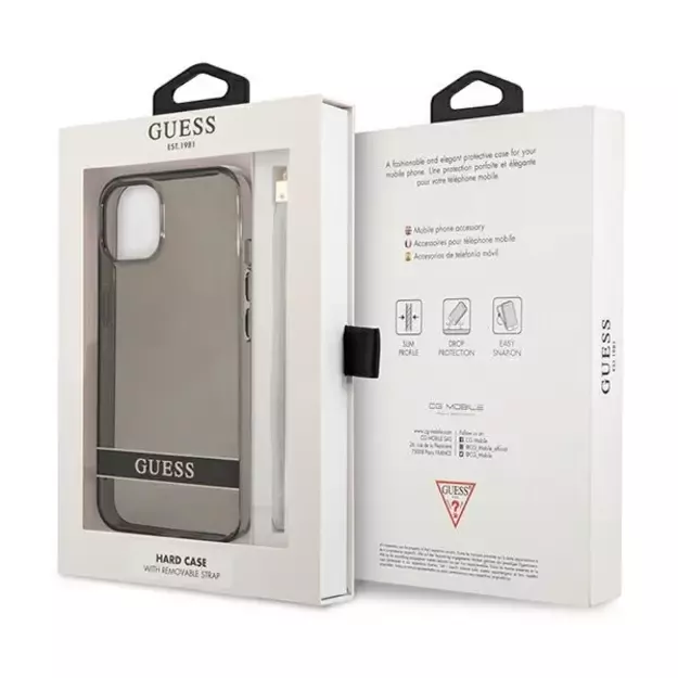 Guess GUHCP13SHTSGSK iPhone 13 mini 5.4&quot  black/black hardcase Translucent Stap 7