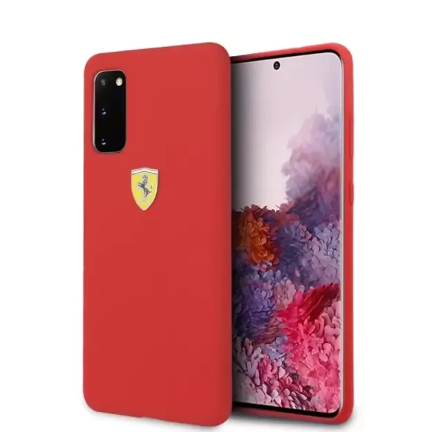 Ferrari Silicone Case for Samsung Galaxy S20 - Red