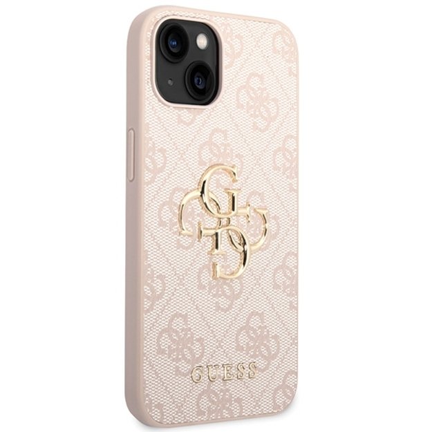 Guess 4G Big Metal Logo iPhone 15 Case - Pink 3