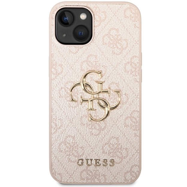 Guess 4G Big Metal Logo iPhone 15 Case - Pink 2