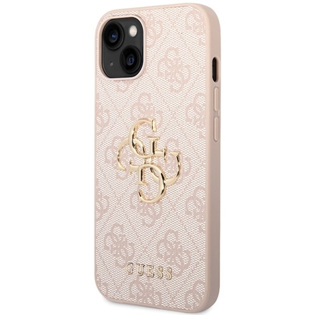 Guess 4G Big Metal Logo iPhone 15 Case - Pink 1
