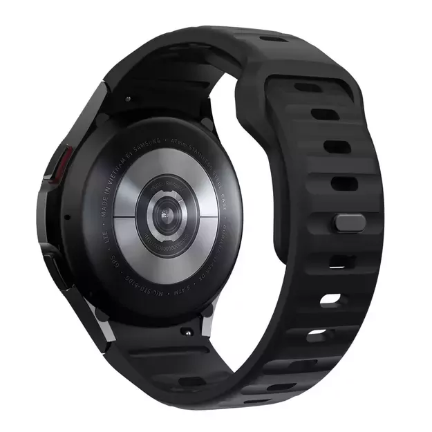 Tech-Protect Silicone Line Strap for Samsung Galaxy Watch 4 / 5 / 5 Pro / 6 / 7 / FE - Black 1