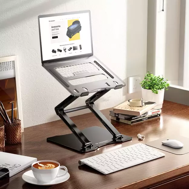 Wozinsky WRS-CPY75DSB Aluminum Laptop and Tablet Stand + Free Smartphone Stand - Black 27