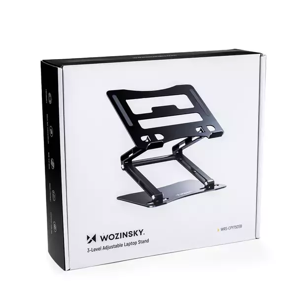 Wozinsky WRS-CPY75DSB Aluminum Laptop and Tablet Stand + Free Smartphone Stand - Black 17
