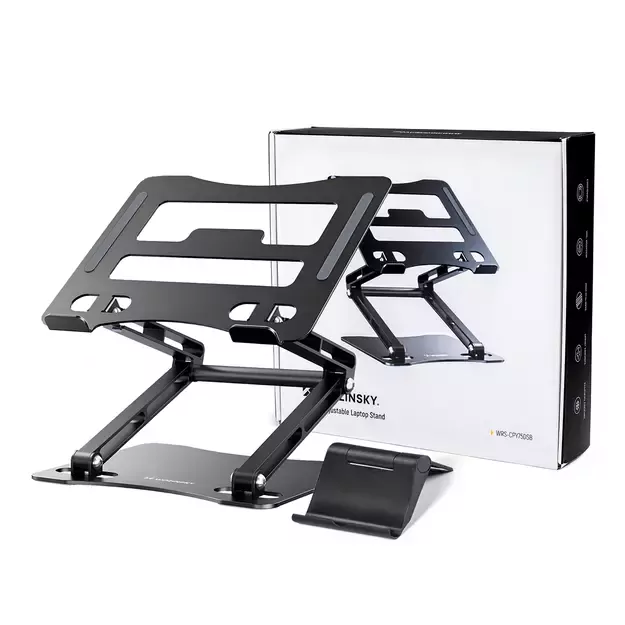 Wozinsky WRS-CPY75DSB Aluminum Laptop and Tablet Stand + Free Smartphone Stand - Black 16