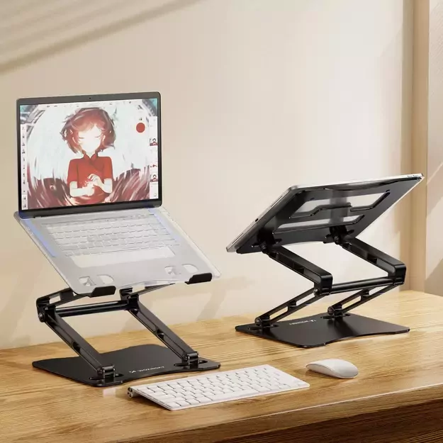Wozinsky WRS-CPY75DSB Aluminum Laptop and Tablet Stand + Free Smartphone Stand - Black 26