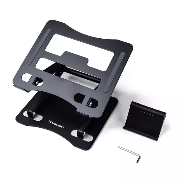 Wozinsky WRS-CPY75DSB Aluminum Laptop and Tablet Stand + Free Smartphone Stand - Black 15
